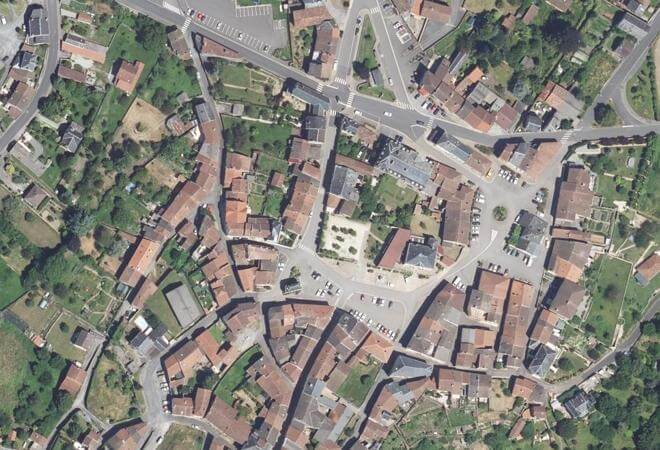 Vue aérienne Marché Châteauponsac, Châteauponsac