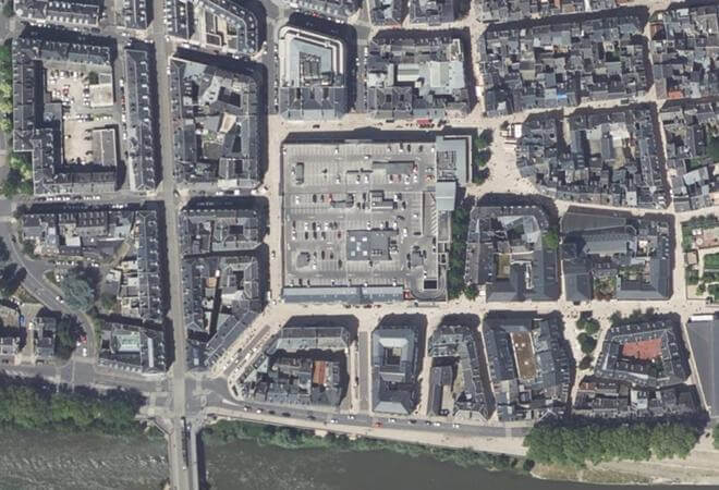 Vue aérienne Marché Châtelet, Orléans