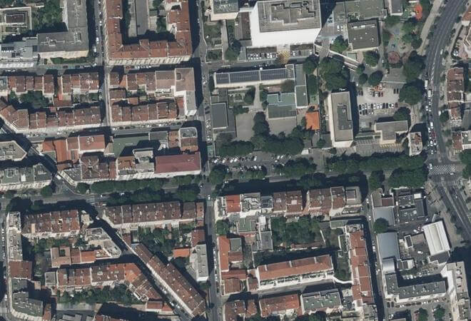 Vue aérienne Marché Chave, Marseille