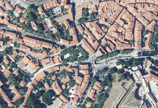 Vue aérienne Marché, Collioure
