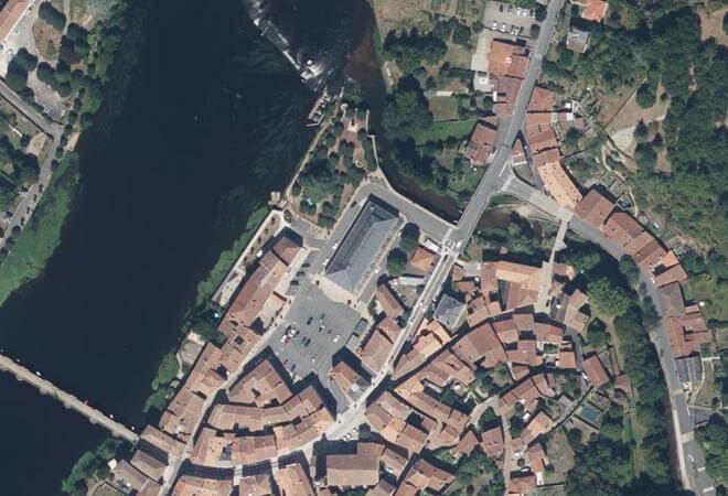Vue aérienne Marché, Confolens