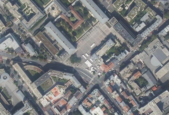 Vue aérienne Marché Corentin Celton, Issy-les-Moulineaux