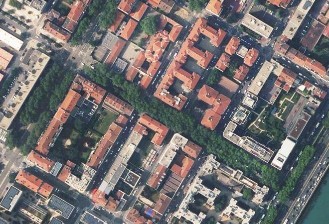 Vue aérienne Marché cours Bayard, Lyon