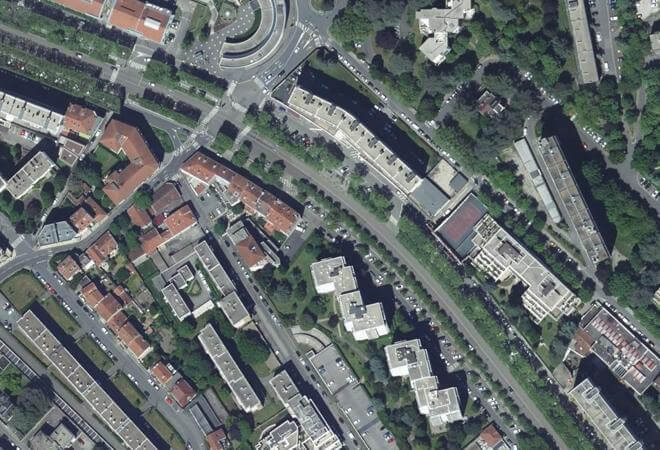 Vue aérienne Marché Cours Fauriel, Saint-Étienne