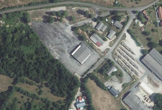 Vue aérienne Marché couvert, Assier