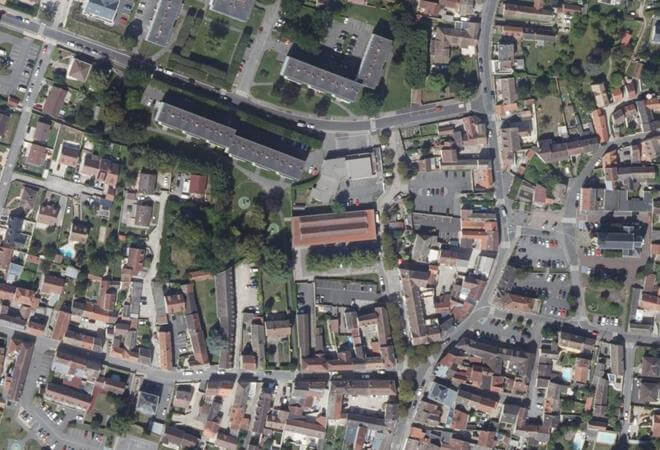 Vue aérienne Marché couvert, Ballancourt-sur-Essonne