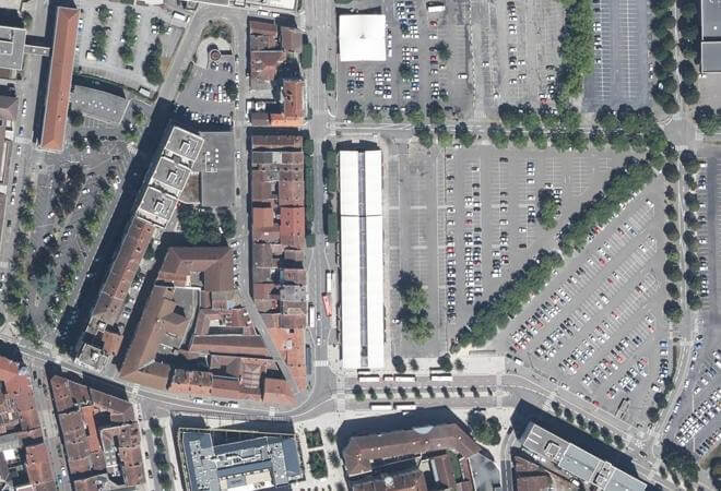 Vue aérienne Marché Couvert, Bourg-en-Bresse