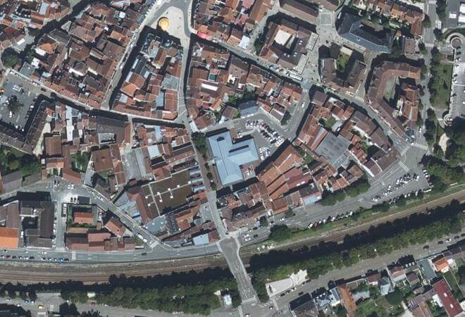 Vue aérienne Marché Couvert, Chaumont