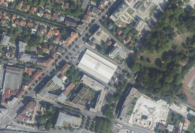Vue aérienne Marché couvert, Chelles