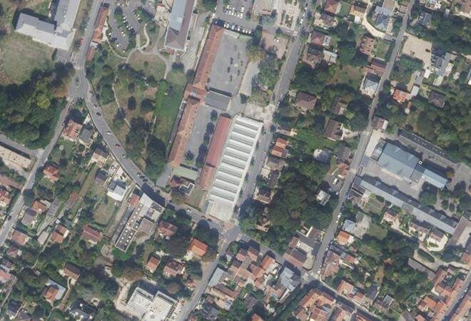 Vue aérienne Marché couvert, Cormeilles-en-Parisis