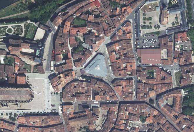 Vue aérienne Marché Couvert d'Albi, Albi