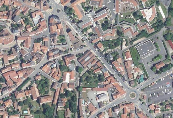Vue aérienne Marché couvert de Gannat, Gannat