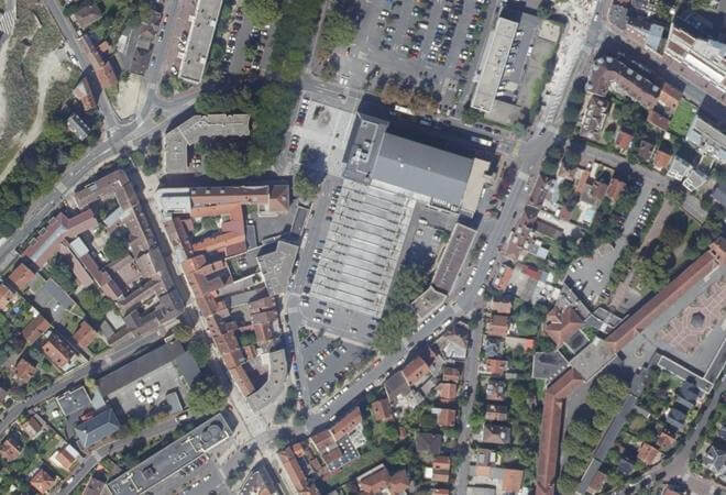 Vue aérienne Marché couvert de Juvisy-sur-Orge, Juvisy-sur-Orge