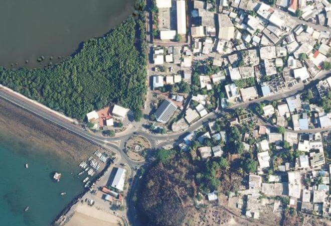 Vue aérienne Marché Couvert de Labattoir, Dzaoudzi