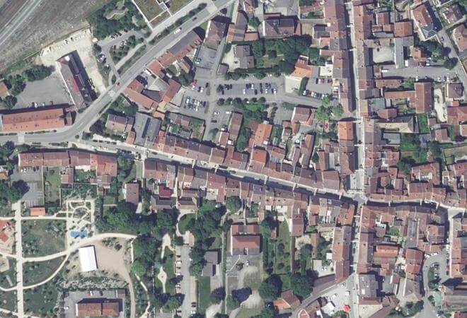 Vue aérienne Marché couvert de Neufchâteau, Neufchâteau