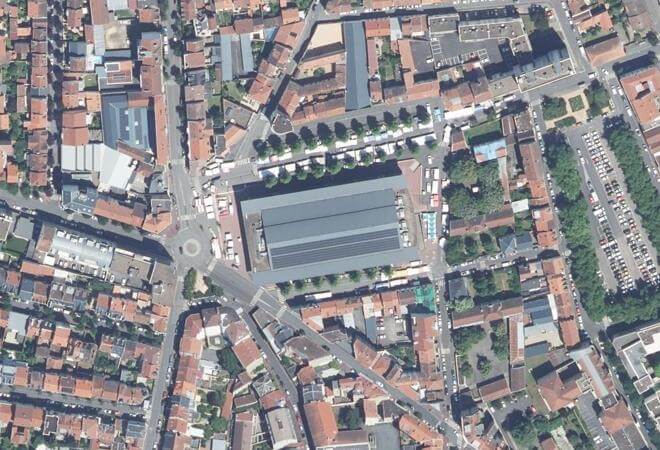 Vue aérienne Marché couvert de Vichy, Vichy