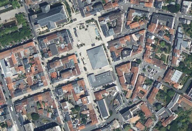 Vue aérienne Marché couvert des Halles, La Roche-sur-Yon