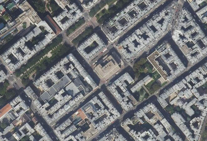 Vue aérienne Marché Couvert des Ternes, Paris