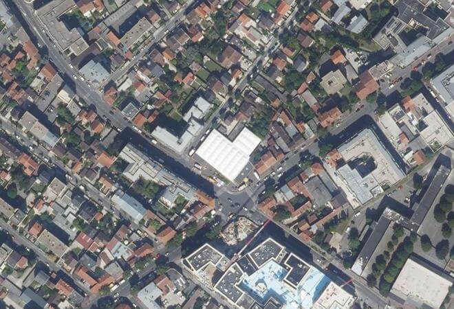 Vue aérienne Marché Couvert, Drancy