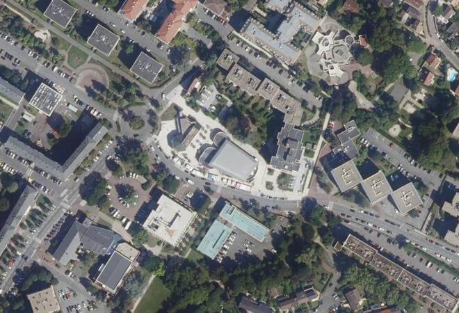 Vue aérienne Marché couvert, Fontenay-le-Fleury