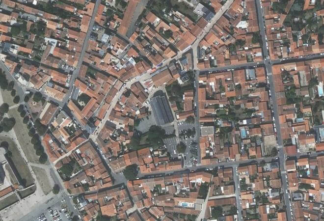 Vue aérienne Marché Couvert, Fouras