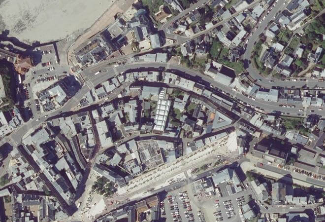 Vue aérienne Marché couvert, Granville