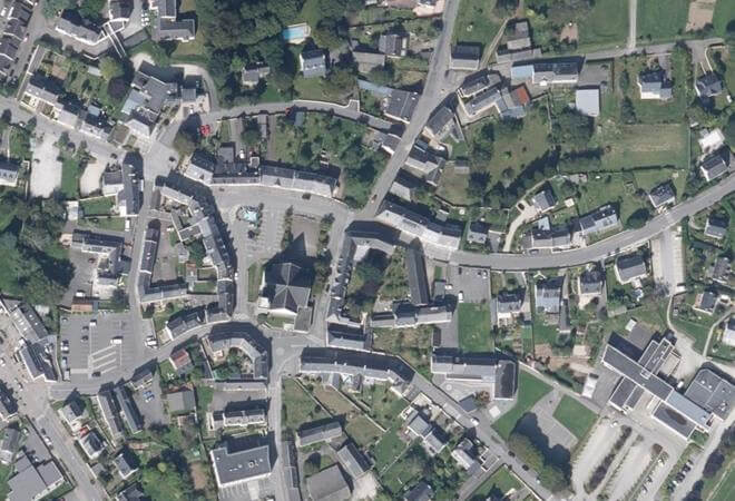 Vue aérienne Marché Couvert, Kervignac