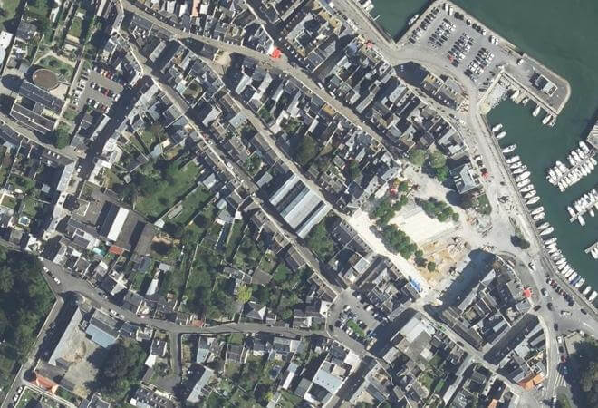 Vue aérienne Marché couvert, Le Croisic
