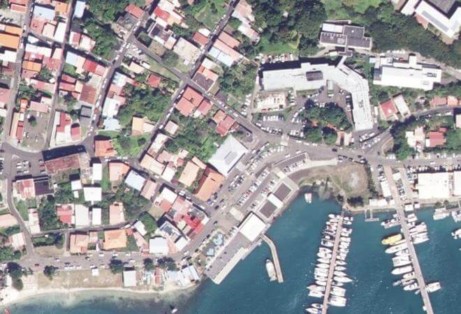 Vue aérienne Marché Couvert, Le Marin