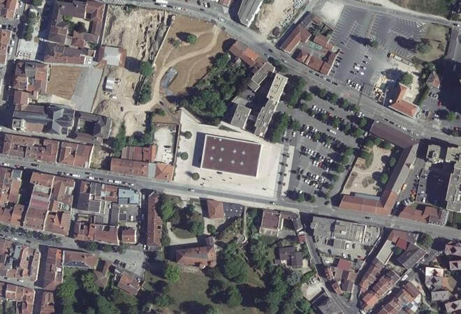 Vue aérienne Marché Couvert "Les Halles", Saint-Dizier