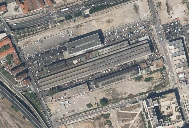 Vue aérienne Marché couvert, Marseille