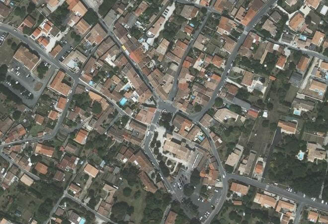 Vue aérienne Marché couvert, Meschers-sur-Gironde