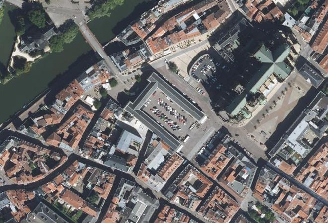 Vue aérienne Marché Couvert, Metz