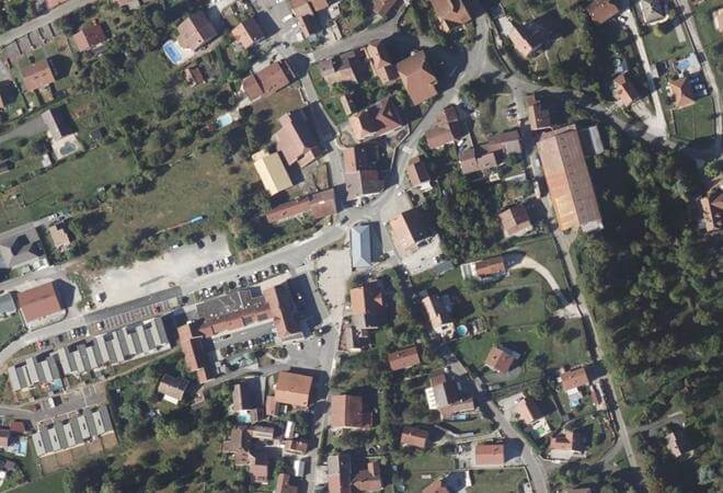 Vue aérienne Marché couvert, Montenois