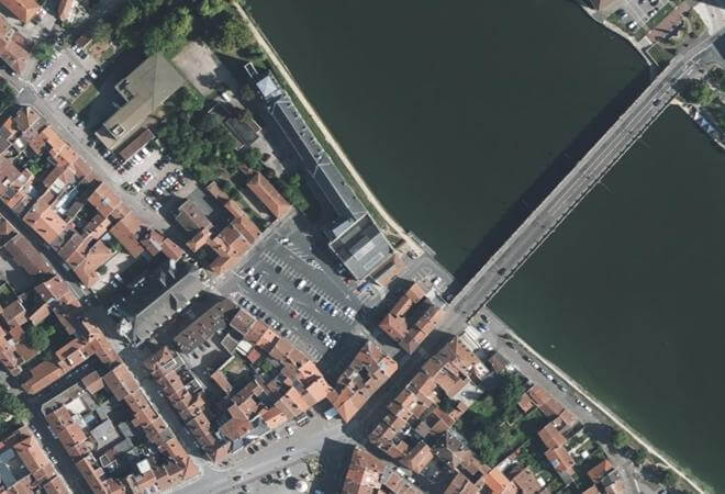Vue aérienne Marché couvert, Pont-à-Mousson