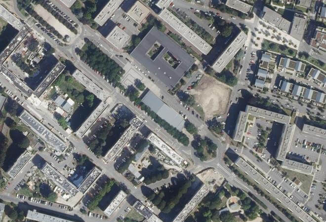 Vue aérienne Marché couvert, Saint-Cyr-l'École