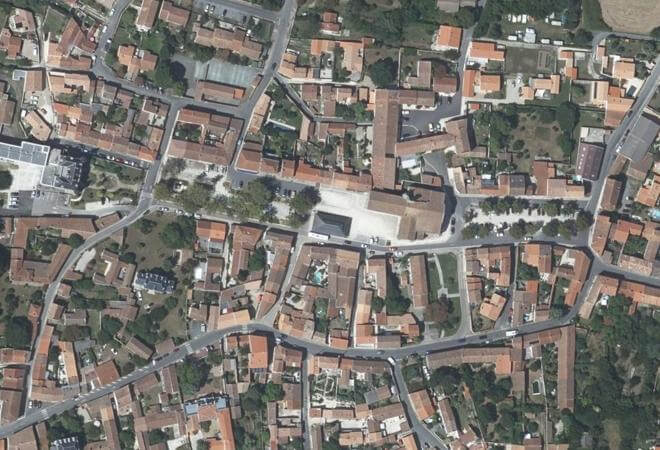 Vue aérienne Marché Couvert, Saint-Georges-d'Oléron