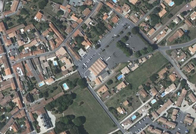 Vue aérienne Marché Couvert, Saint-Georges-d'Oléron