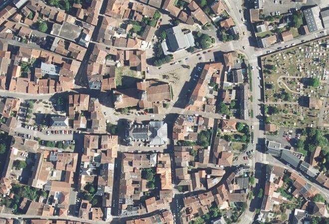Vue aérienne Marché couvert, Saint-Junien