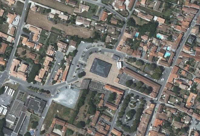 Vue aérienne Marché couvert, Saint-Pierre-d'Oléron