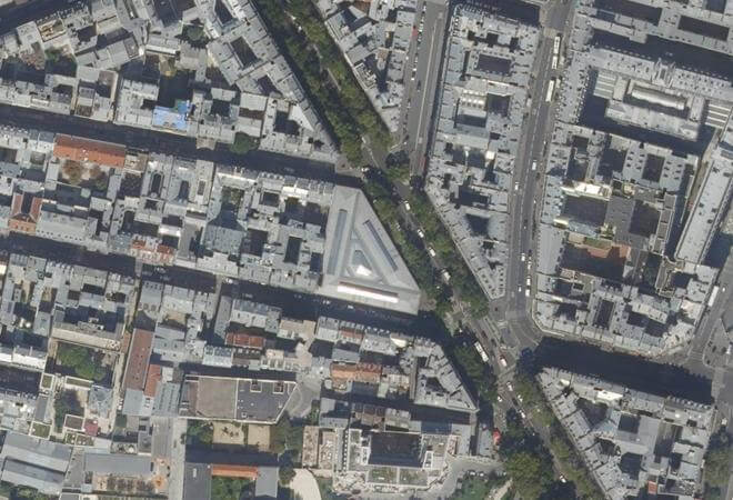 Vue aérienne Marché Couvert Saint-Quentin, Paris