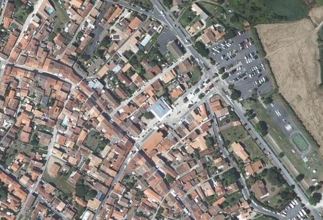 Vue aérienne Marché couvert, Saint-Trojan-les-Bains