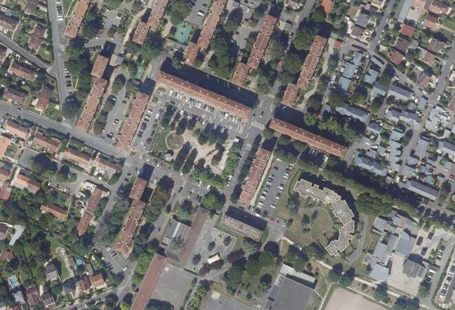 Vue aérienne Marché couvert, Viry-Châtillon