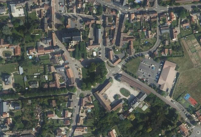 Vue aérienne Marché d'Ablis, Ablis