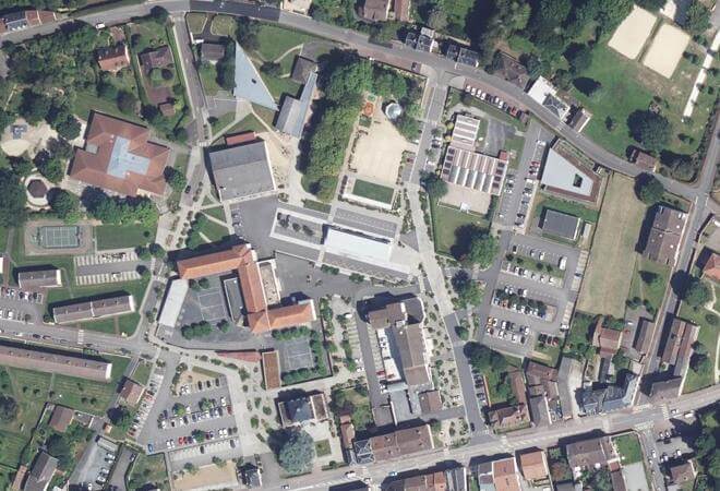 Vue aérienne Marché d'Aixe-sur-Vienne, Aixe-sur-Vienne
