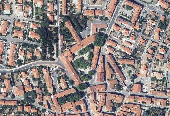 Vue aérienne Marché d'Alénya, Alénya