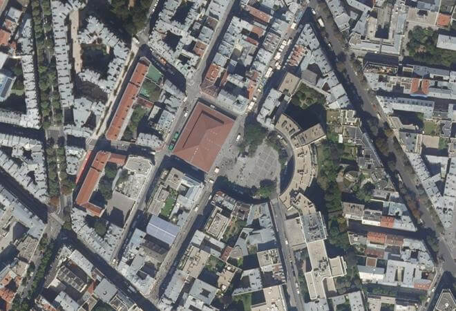Vue aérienne Marché d'Aligre, Paris