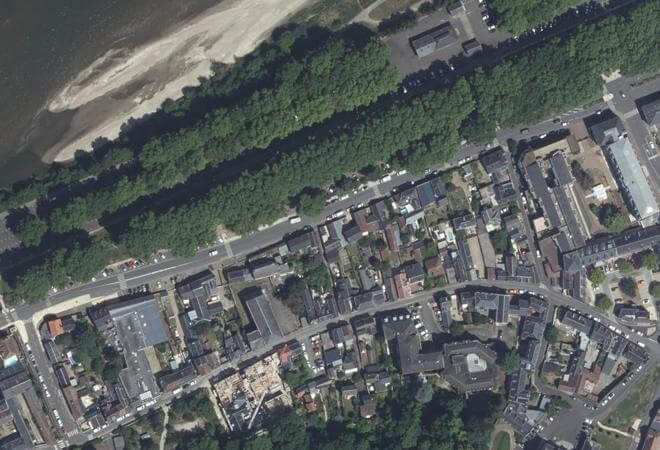 Vue aérienne Marché d'Amboise, Amboise