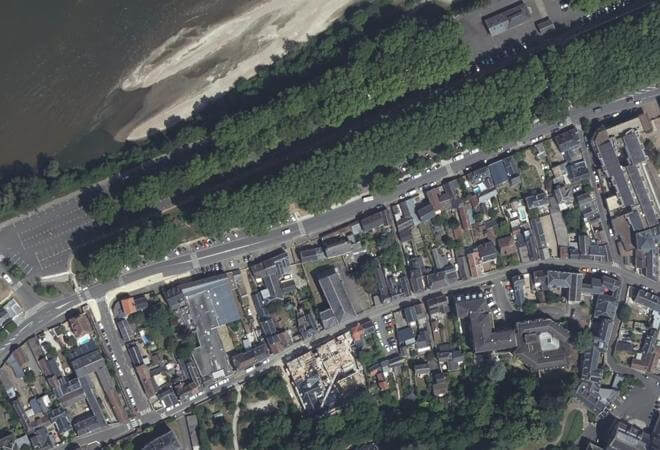 Vue aérienne Marché d'Amboise, Amboise