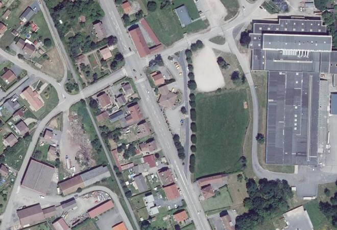 Vue aérienne Marché d'Anould, Anould